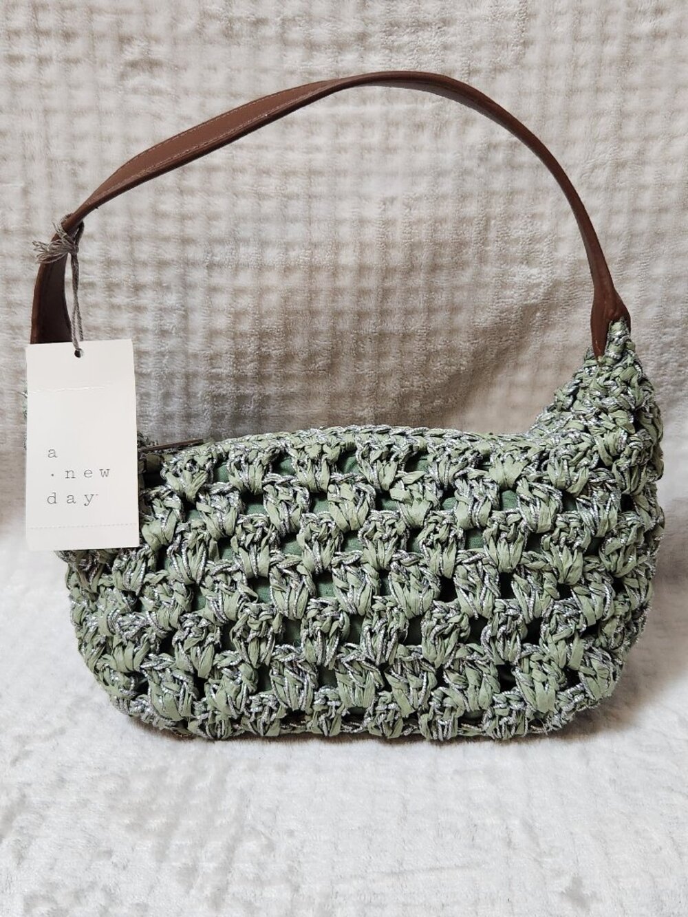 A NEW DAY Handcraft Rafia Woven Purse Bag - NEW NWT